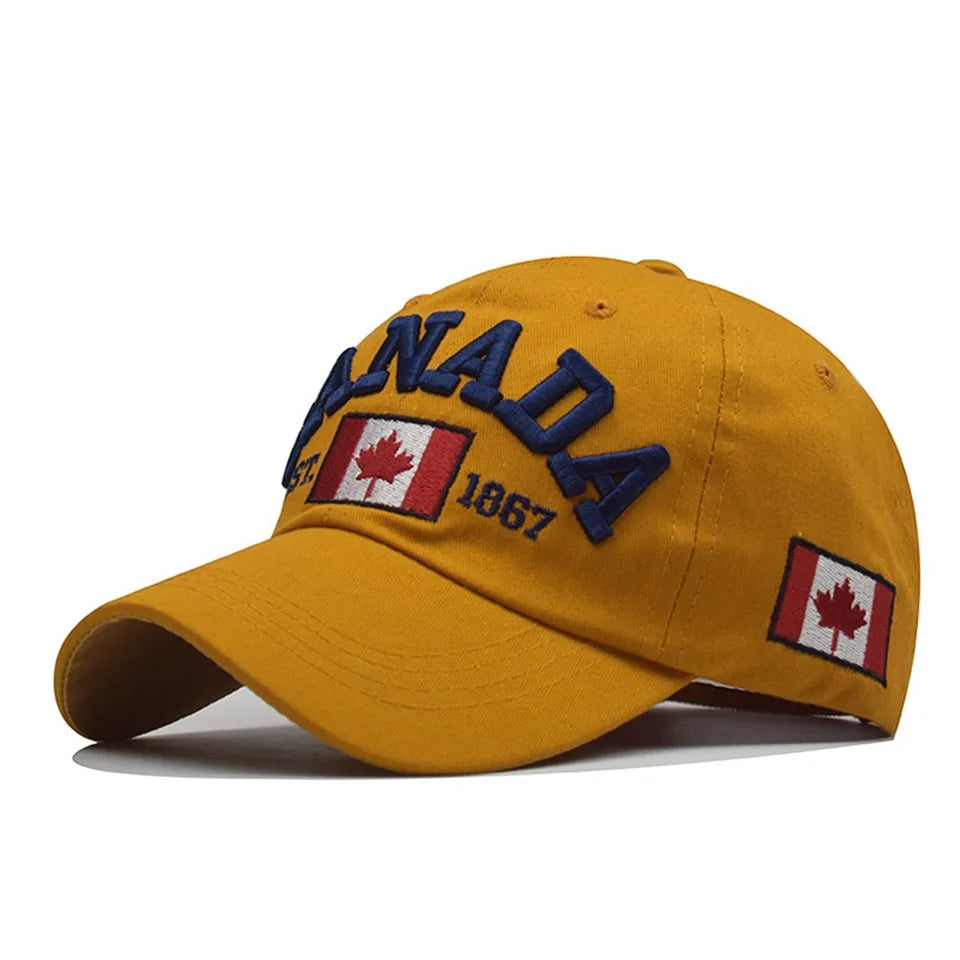 Baseball Cap CANADA Letter Embroidery Leisure Fashion Sun hat Spring Autumn Washed denim baseball Sport cap Hip Hop Fitted Cap