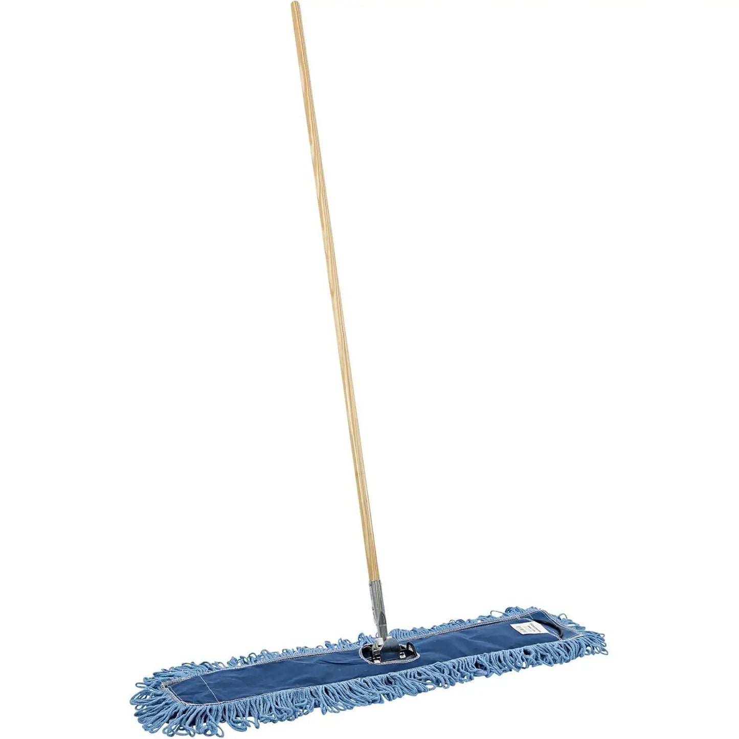 Boardwalk HL365BSPC Microfiber Dust Mop Kit 36 X 5 60-Inch Blue/Natural Loop-End with Plastic Basket 60-Inch Metal/Wood Handle