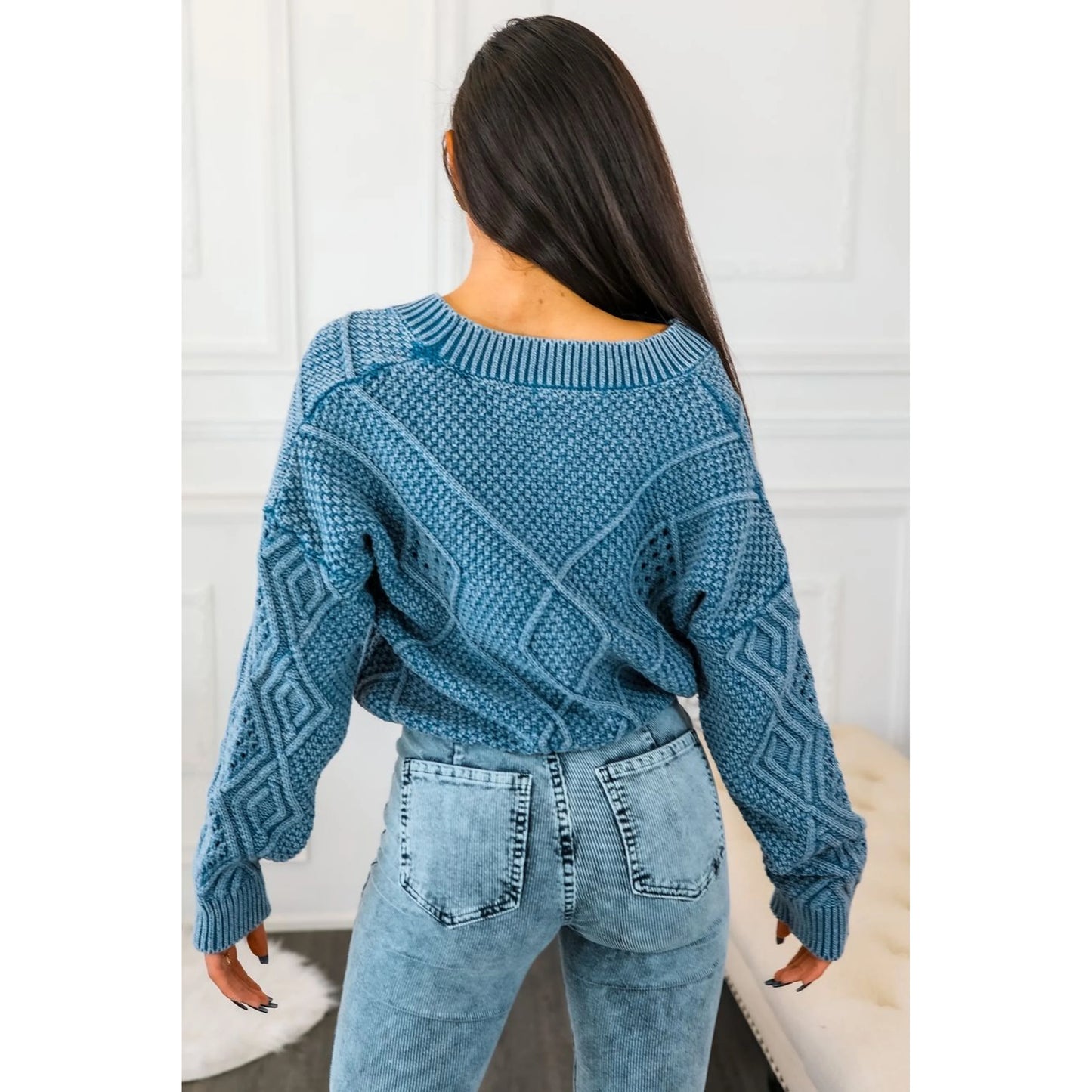 Women's Summer Cardigan TD Never Burnt Out V Neck Button Down Sweater Breathable and Casual Print Design with Front Logo