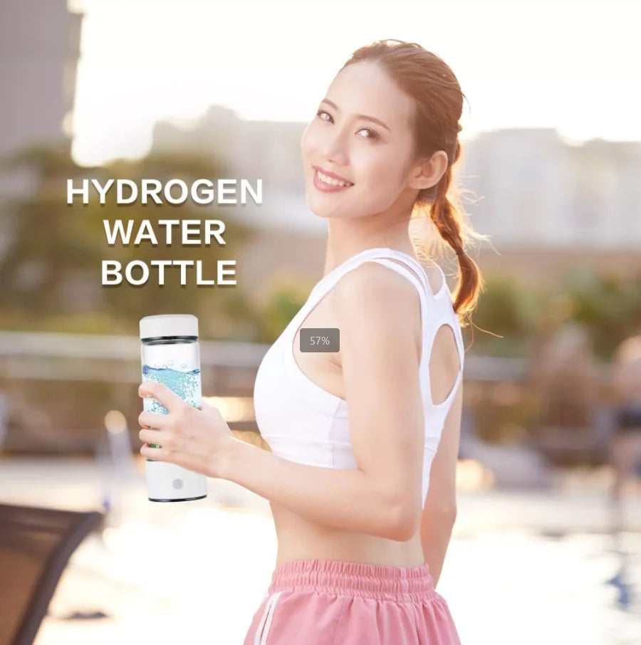 White 420ml Hydrogen Water Bottle High Hydrogen Concentration Generator for Home Office Travel