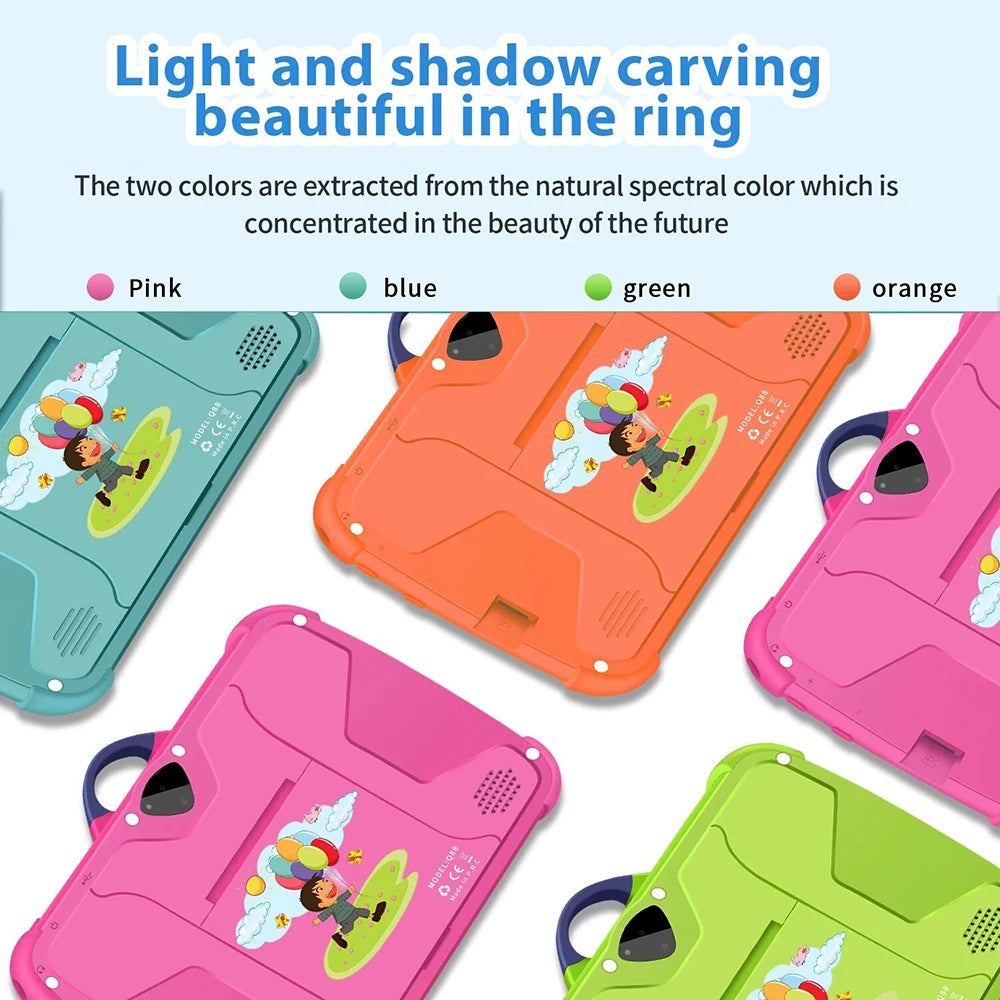 Kids 7 Inch Android Tablet 2GB+32GB for Toddler Parent Control Children WiFi Educational Tablet Pc With Kid-Proof Case