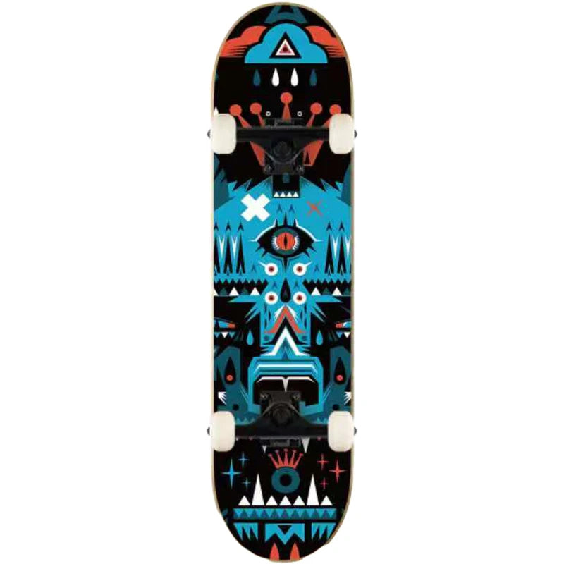 31*8Inch 7Layer Chinese Maple Complete Double Upturned Skateboard with Fashionable Pattern for Outdoor Use