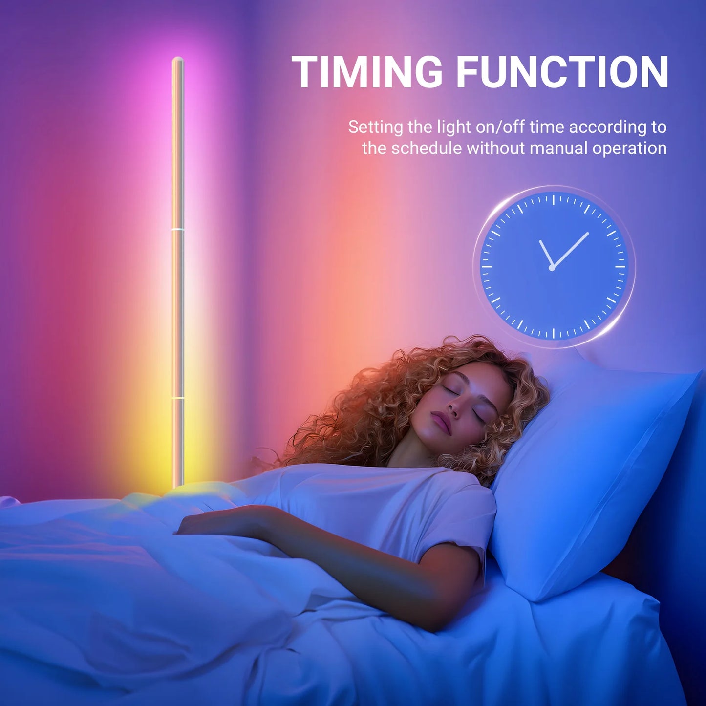 RGBIC Built-in with Segmented Splicing, 5V Low Voltage 16W Energy-Saving, Design for Modern Home Floor Ambient Lighting