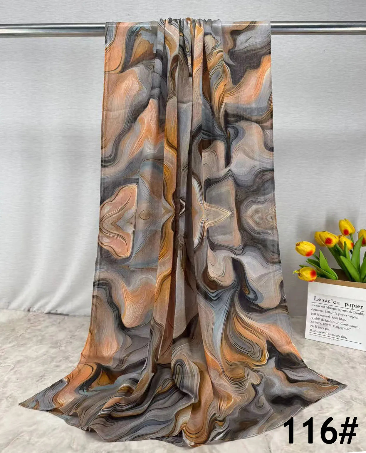 Soft Breathable Modal Hijab for Muslim Women New Digital Printed Woven Scarf Cotton Modal for Autumn