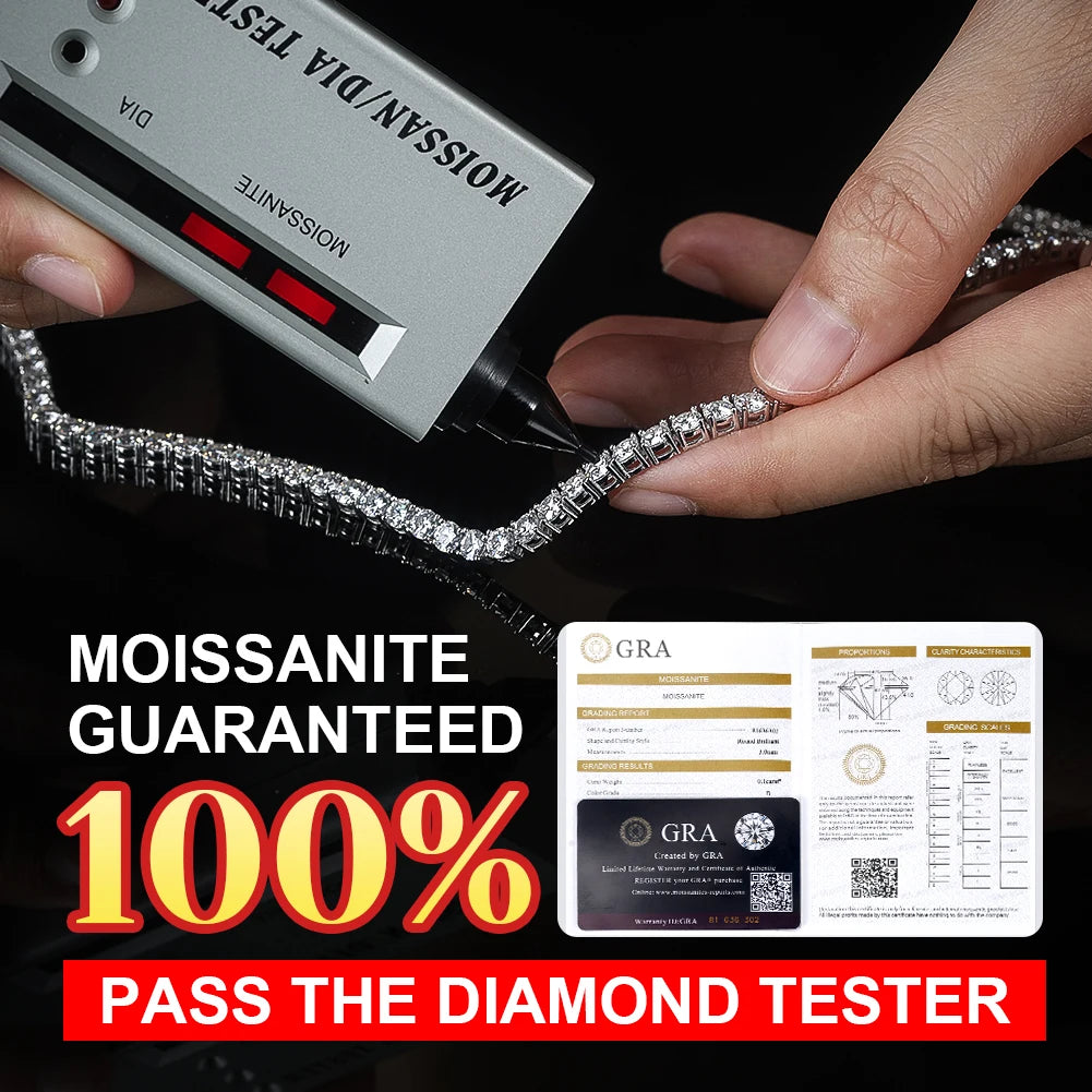 RINNTIN USA Local Stock Hot Selling Hip Hop Jewelry Women 3mm VVS Moissanite Diamond Tennis Bracelet with Gra Certificate