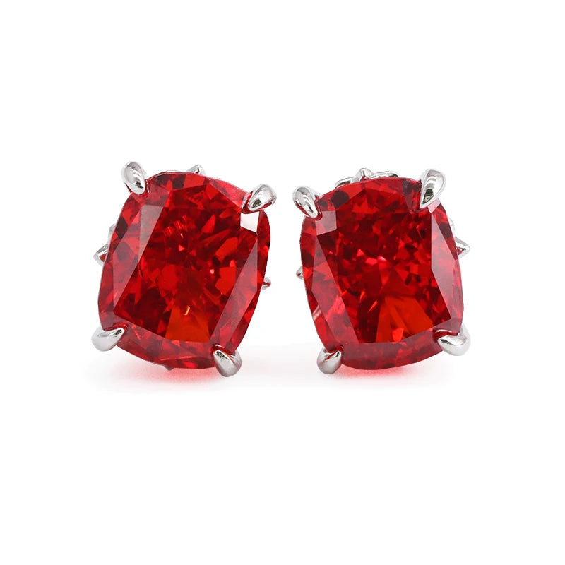 18K Gold Plated High-Carbon Diamond CZ 925 Silver Oval Stud Earrings Classic for Anniversaries Featuring Ice Crushed Cubic