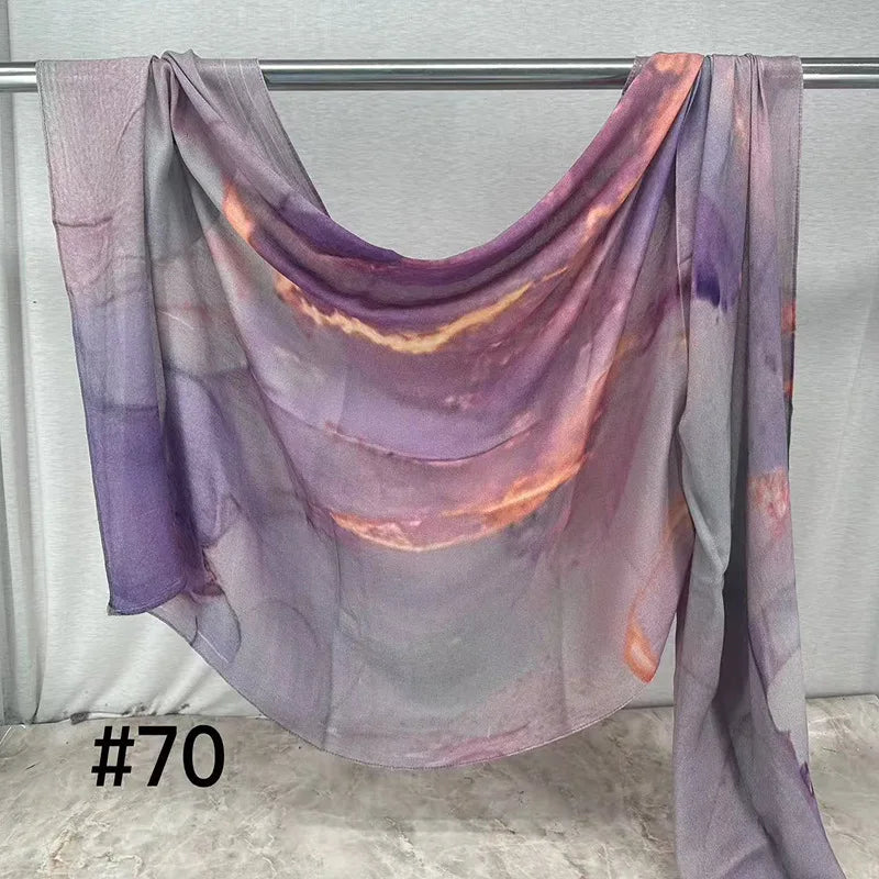 Soft Breathable Modal Hijab for Muslim Women New Digital Printed Woven Scarf Cotton Modal for Autumn