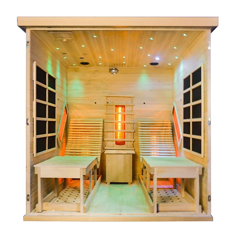 Popular Infrared Sauna Room Indoor 2 Person Hemlock Sauna Room Stock US