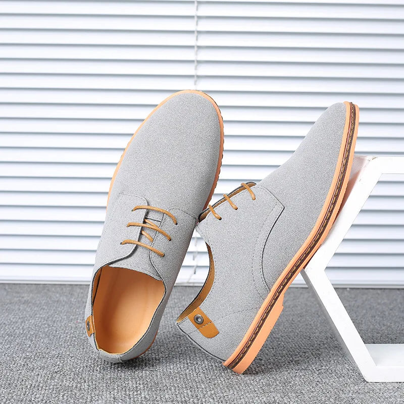 2022 Spring Suede Leather Men Shoes Oxford Casual Shoes Classic Sneakers Comfortable Footwear Dress Shoes Large Size Flats