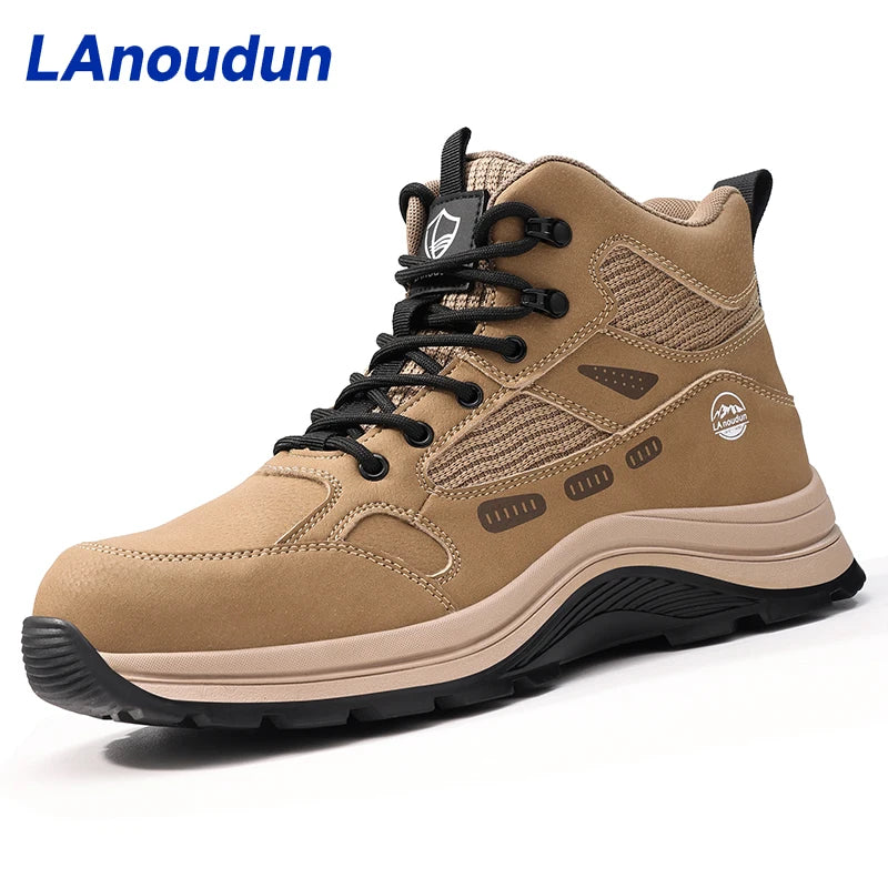 LANOUDUN Anti-Impact Puncture-resistant All Season High-top Men Safety Shoes Steel Toe Protection