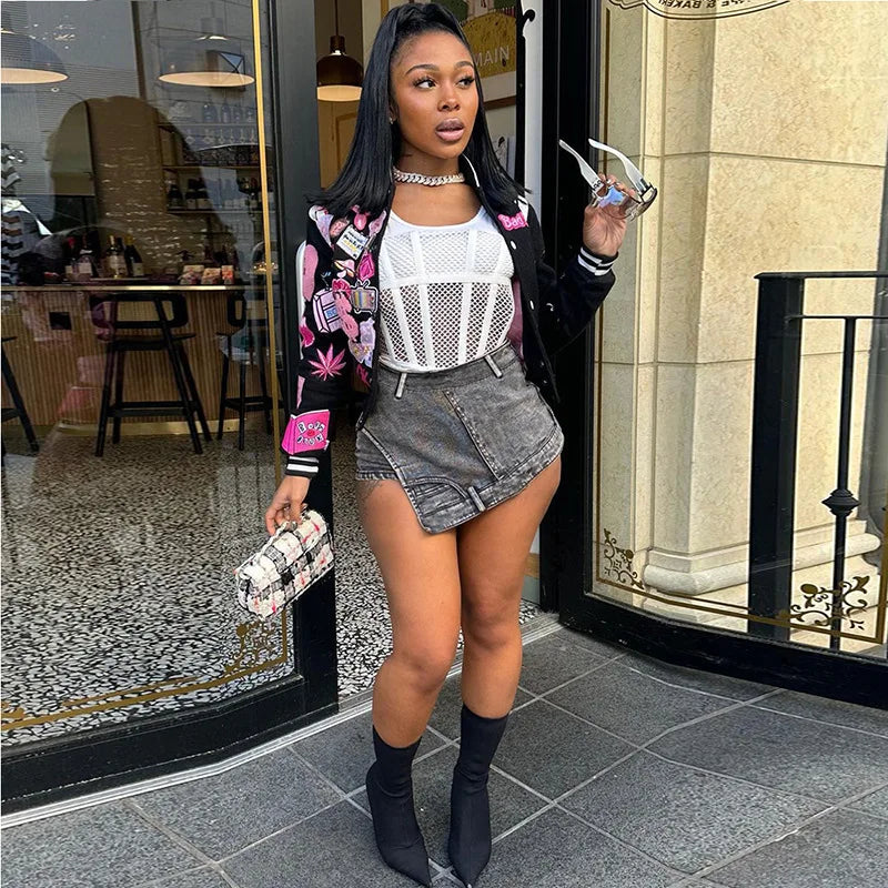 Liu Ming New Products Fashion Summer Women High Waist Jeans High Waist Stretch Denim Short Mini Skirt