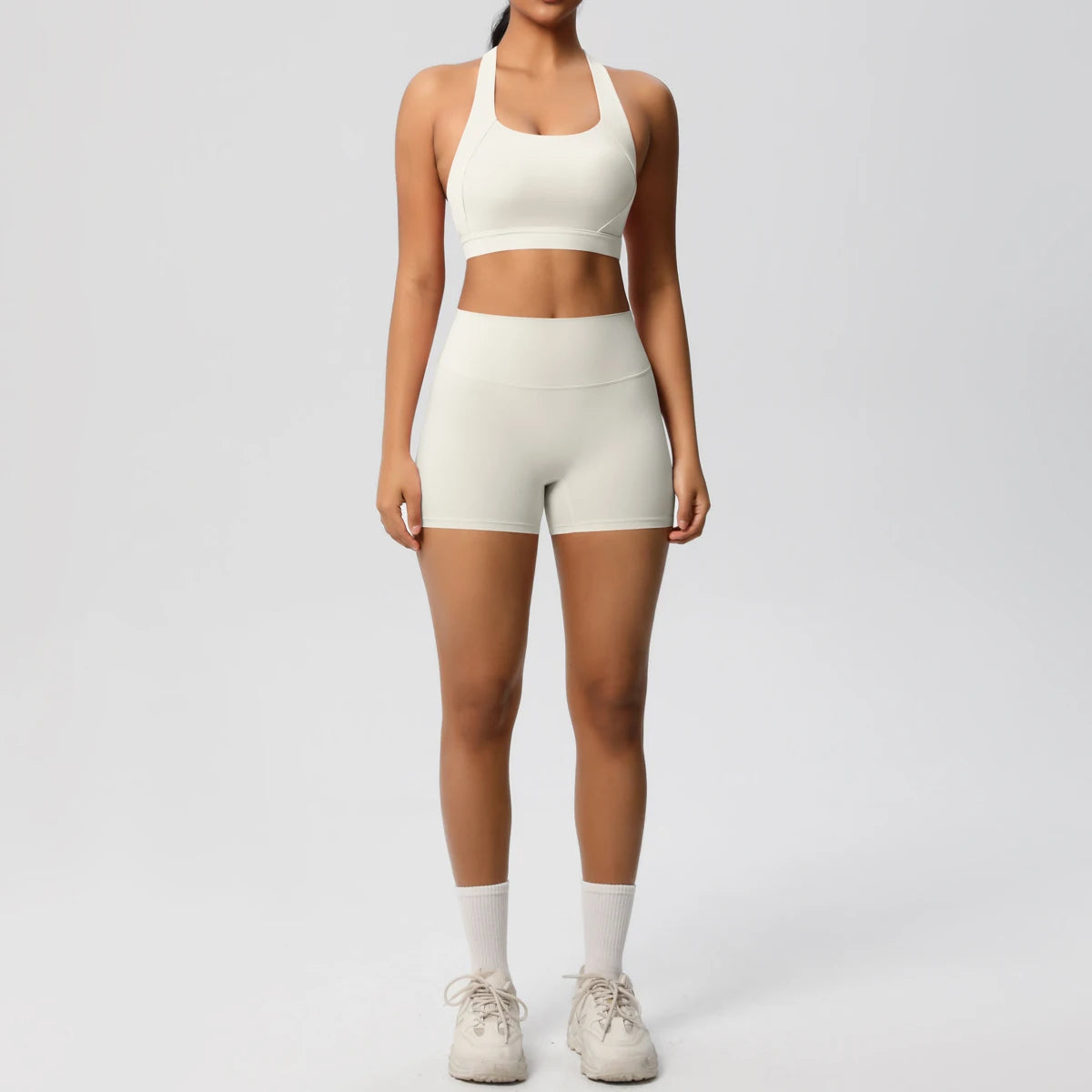 High Quality Customize logo Gym 2 Pieces Set Breathable Active Wears Quick Dry Shorts Yoga Set for Women