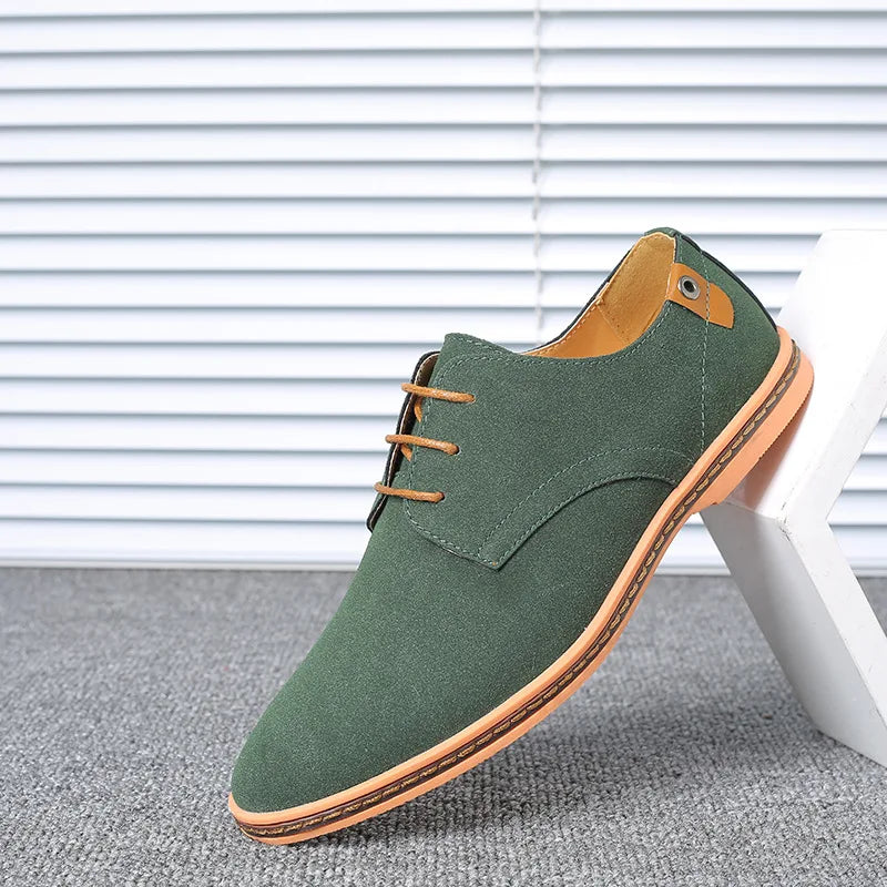 2022 Spring Suede Leather Men Shoes Oxford Casual Shoes Classic Sneakers Comfortable Footwear Dress Shoes Large Size Flats