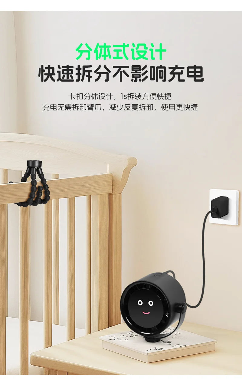 Hanging Waist Fan Portable Summer Cooling Artifact High Temperature Outdoor Site Charging Powerful Small Fan Hanging Neck