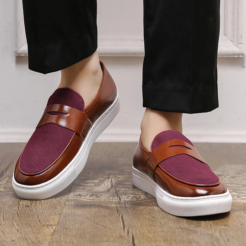 Men's Premium Faux Suede Leather Penny Loafers - Classic Slip-On Moccasin Shoes for Casual & Formal Wear