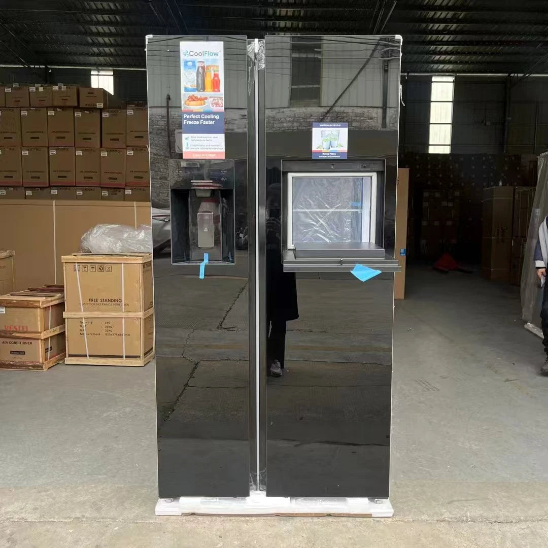 High Quality 600L Large Capacity Double-Door Air-Cooled Frost-Free Refrigerator Water Dispenser Ice Maker Bottom-Freezer Design