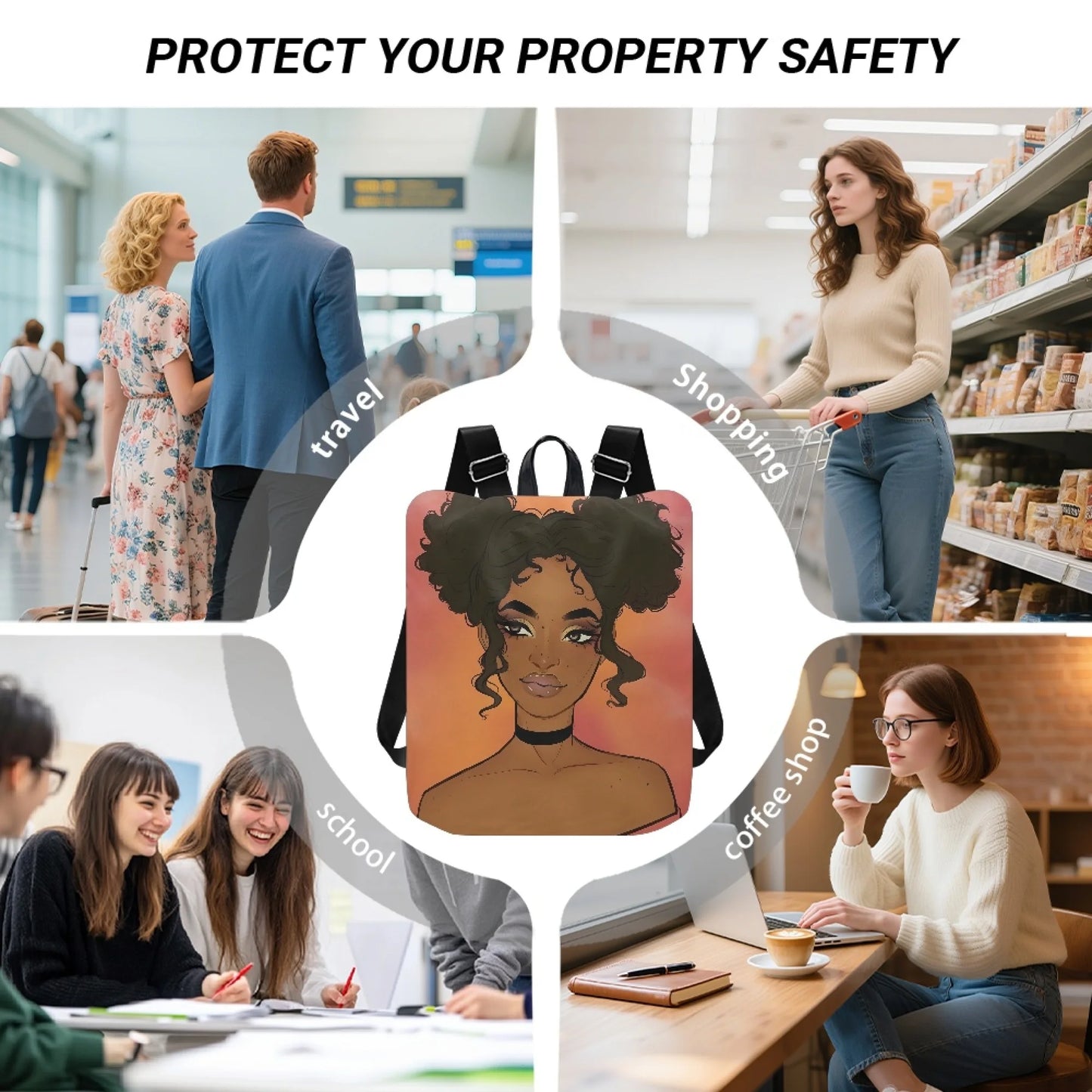 Latest African Girl Printed Backpack for Women Water-resistant College Backpack Girls Kids Bookbags Travel Casual Backpack Bag