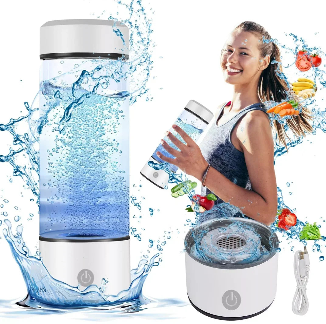 White 420ml Hydrogen Water Bottle High Hydrogen Concentration Generator for Home Office Travel