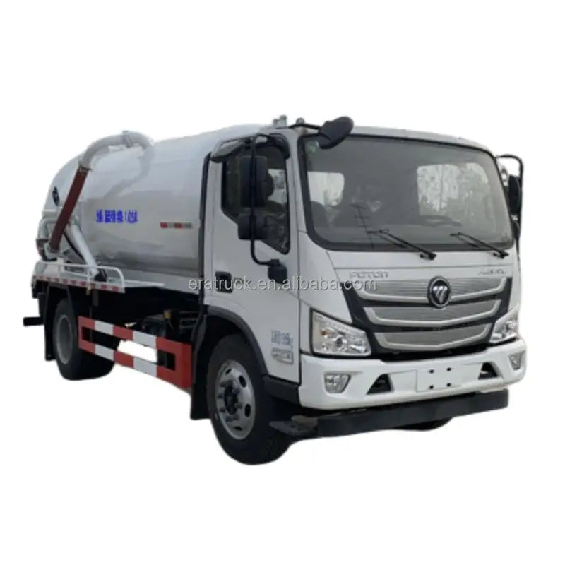 Chinese Foton High Pressure 4*2 Sewage Suction Truck 10 CBM 15m³ Vacuum Sewage Transport Truck Factory Low Price for Sale