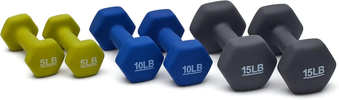 High Quality Customized 1-10kg Eco-friendly Neoprene-Coated PVC Dumbbells Set with 1 Year Guarantee for Gym Fitness