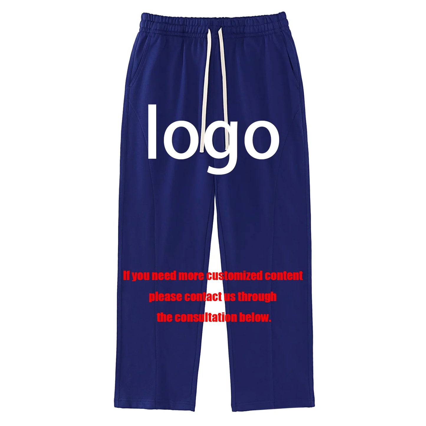 81 Cotton Curved Leg Drawstring Regular Fit Casual Custom Men Sweatpants Baggy and Hoodie Set
