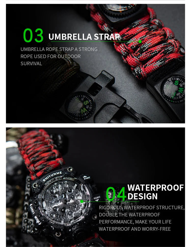 SHIYUNME G Style Military Sports Digital Watches Compass Outdoor Survival Multi-function Waterproof Mens Watch Relogio Masculino