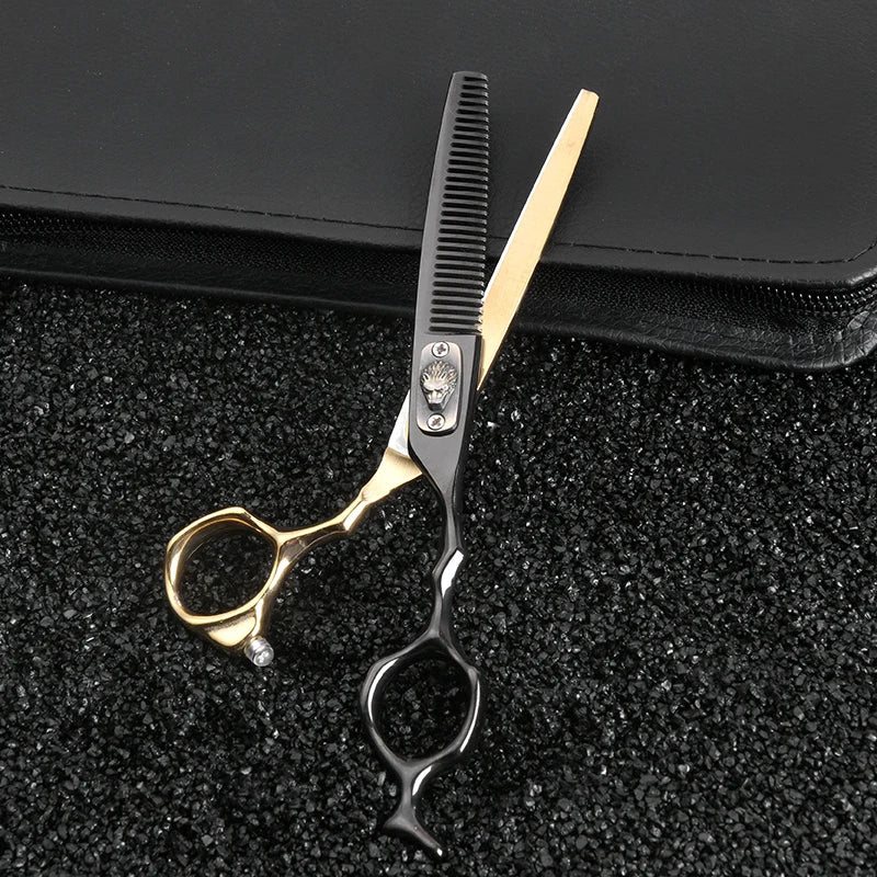 Black Golden Professional Hair Scissors  Set Hairdressing Scissors Hair Clipper Razor Thinning Cutting Scissor Barber Haircut