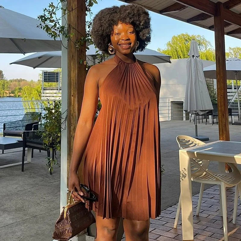 Boutique Wholesale 2025 Spring New Fashionable Temperament Round Neck Sleeveless Loose Casual Women's Dress