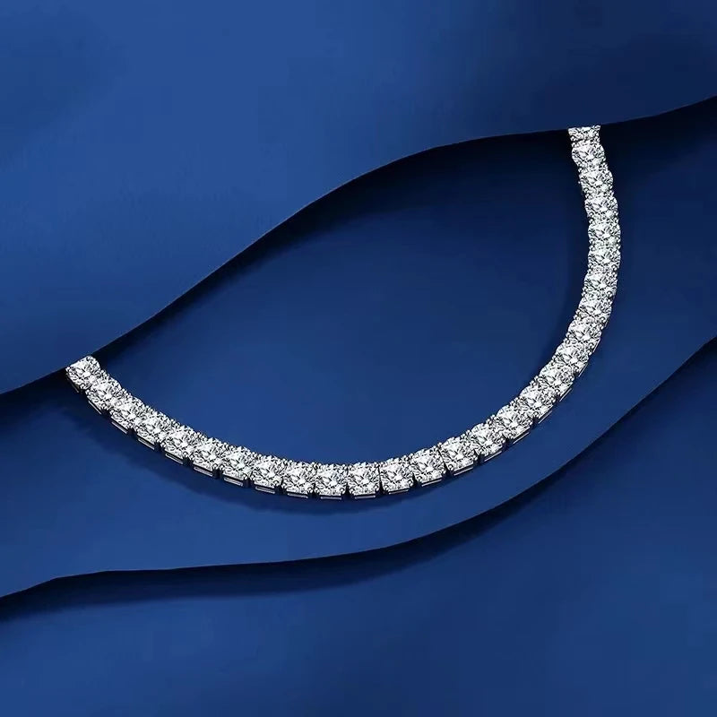 USA Local Inventory 2mm 3mm 4mm 5mm 6.5mm VVS Moissanite  Men Women 925 Silver Gold Plated Dainty Jewelry Tennis Chain Bracelet