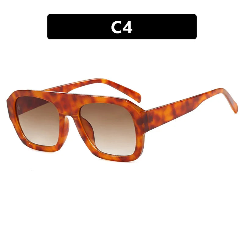 Fashion Luxury Women Men Punk Rectangle Sun Glasses Big Frame Square Sunglasses