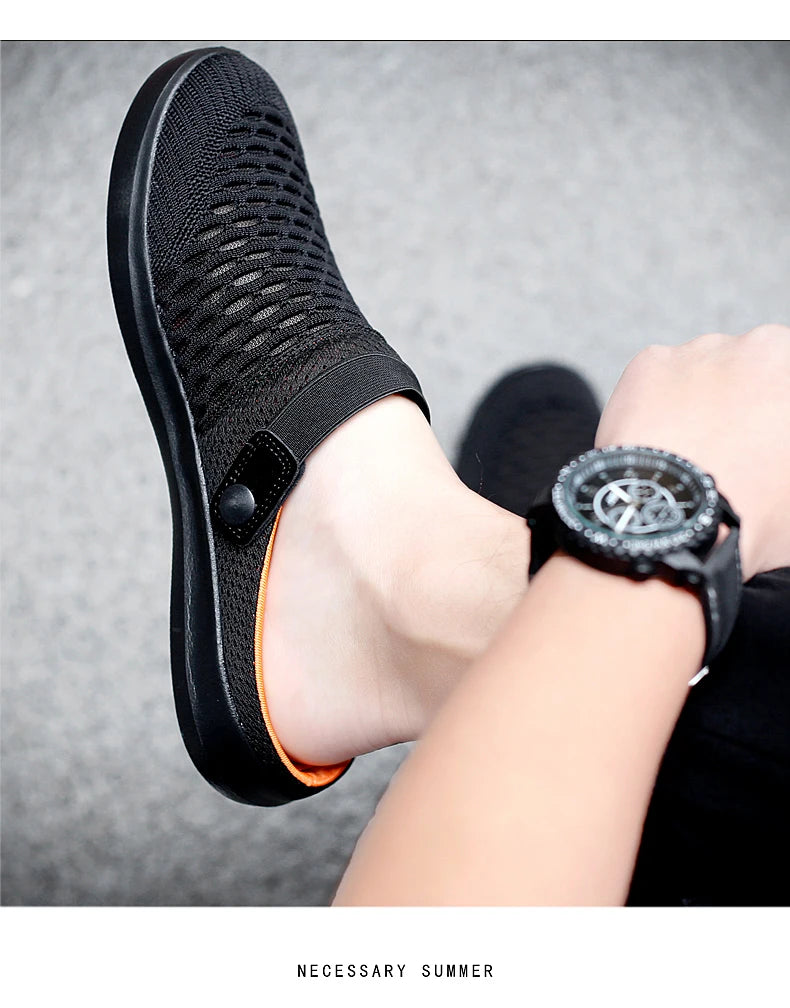 Casual Breathable Men Sandals Summer Outdoor Lightweight Fashion Slippers New Arrivals Slip-on Male Mesh Beach Shoes for Male