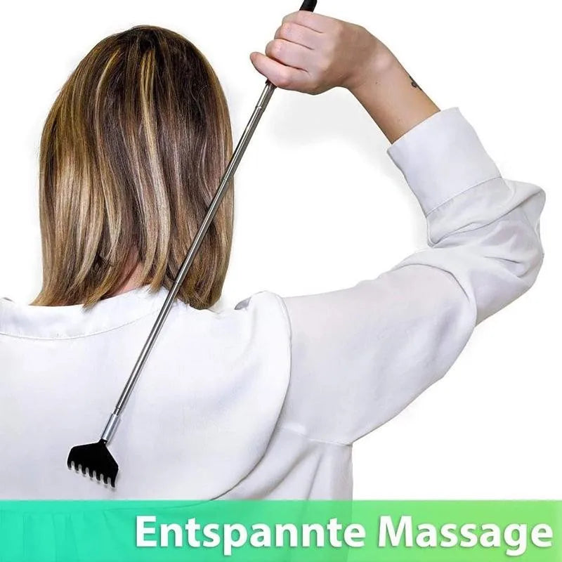 Steel Retractable Itching Scratching Rake Scratcher Massage Tool 1pc Back Scratcher Telescopic