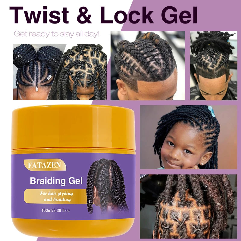 FATAZEN Hair Braid Extensions Moisturizing Twist Lock Gel Synthetic Braiding Hair Extension Long Lasting OEM Hair Braiding Gel