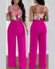 Women's Pleated Suspender Top With Fashionable Wide Leg High Waist Pants Set Casual 2-piece Set