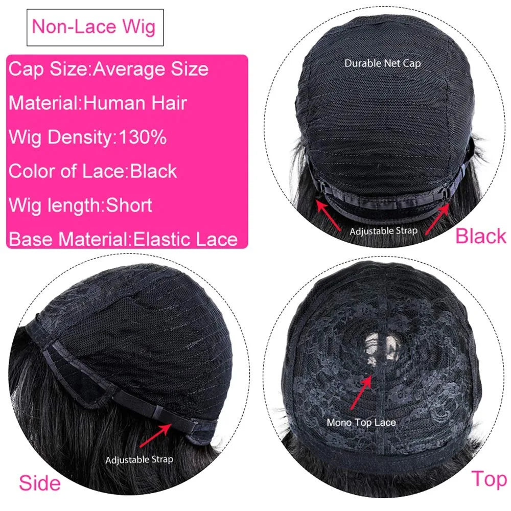 Pixie Cut Wig Human Hair Short Pixie Cut Wigs for Black Women Human Hair Glueless Short Layered Brazilian Virgin Hair Pixie Wig