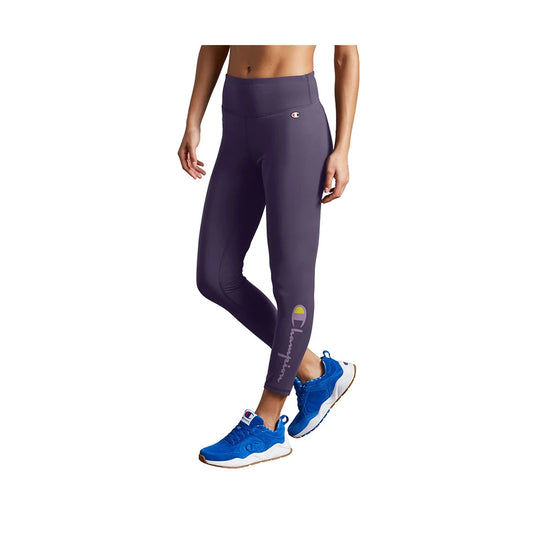 Champion High Waist Script Leggings Womens Active Pants Color: Purple Pebble | 100% Authentic