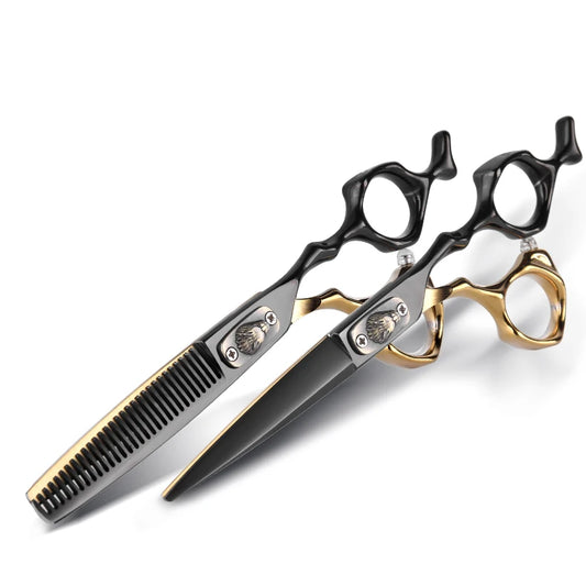 Black Golden Professional Hair Scissors  Set Hairdressing Scissors Hair Clipper Razor Thinning Cutting Scissor Barber Haircut