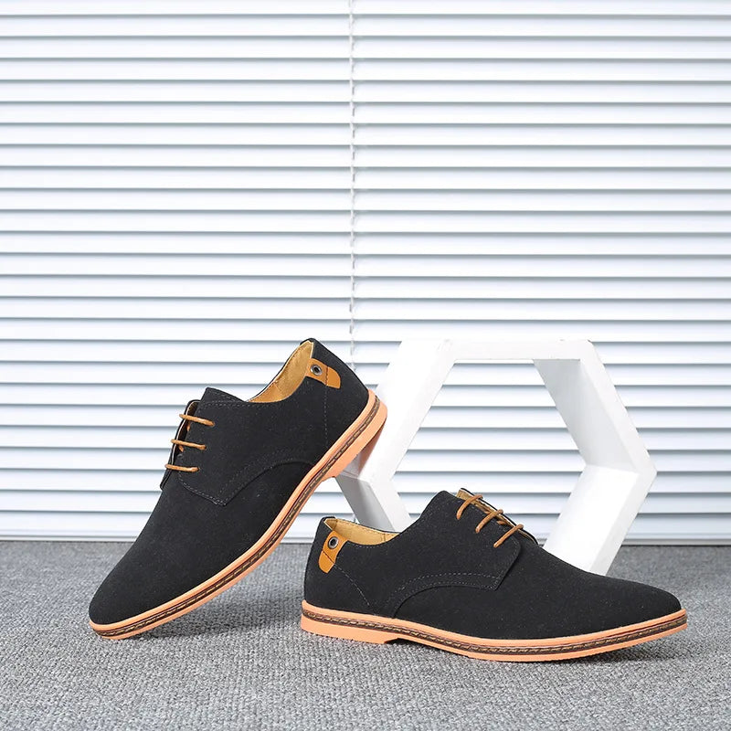 2022 Spring Suede Leather Men Shoes Oxford Casual Shoes Classic Sneakers Comfortable Footwear Dress Shoes Large Size Flats