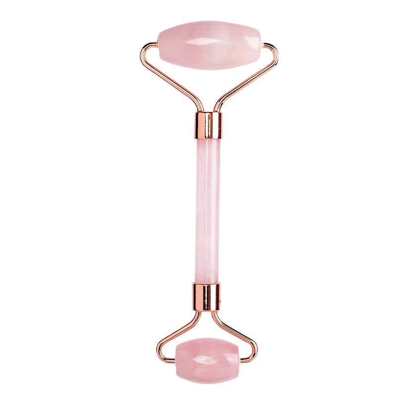 Face Care Massage Roller Natural Rose Quartz Gua Sha Tool Health Skin Acupuncture Massager Neck Slimming Anti Wrinkle Cellulite