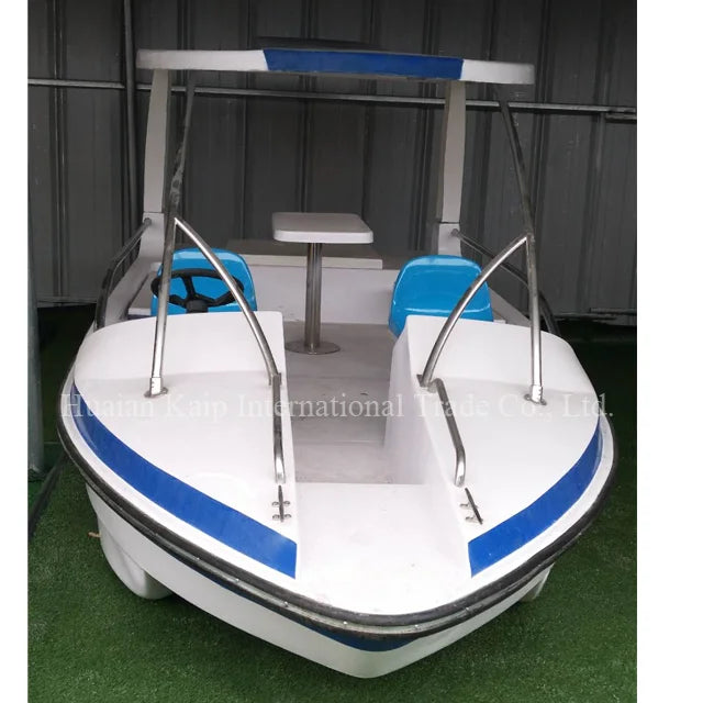 Low Speed 6-8 Person Electric Fiberglass Boat with 800w Power 8-person Battery Fiberglass Boat with Automatic Drainage System