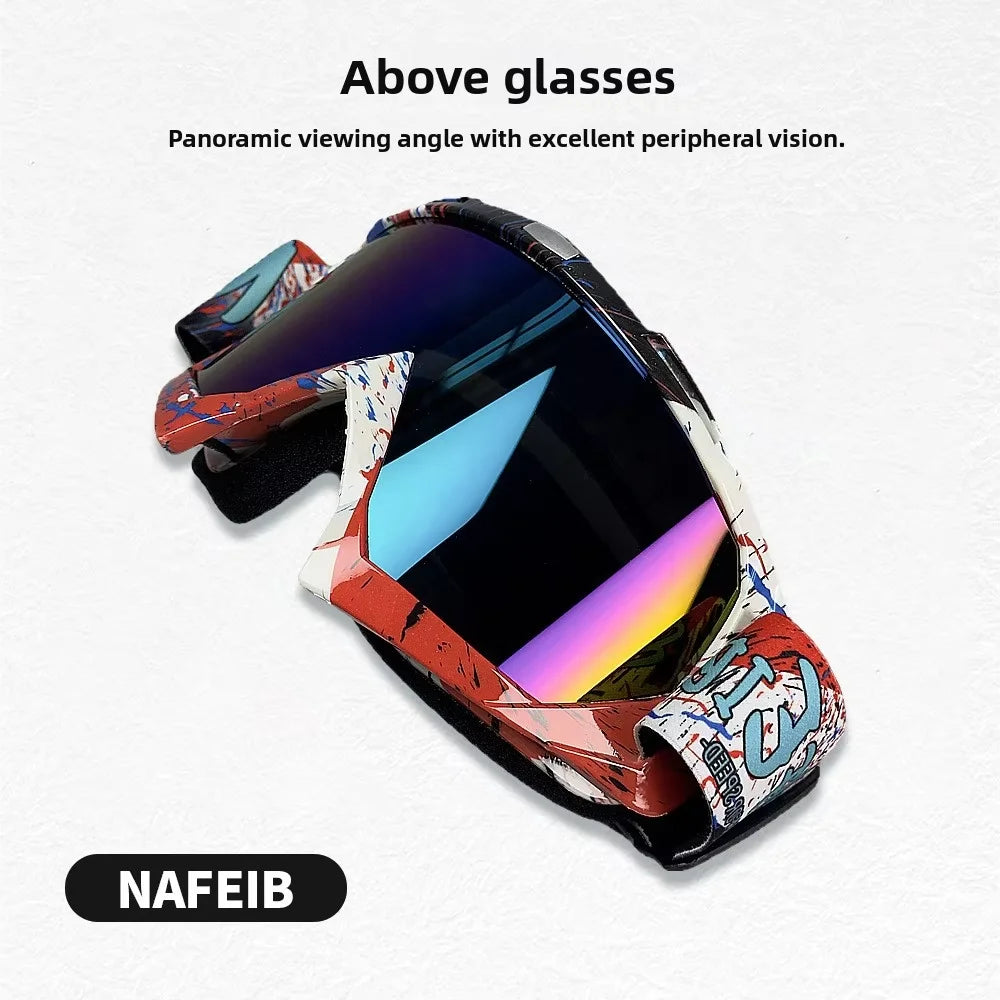 Full Frame PC Rimless Cycling Goggles for Motorcycle & Ski Use Windproof Breathable UV Protection CE Certified Day/Night Use