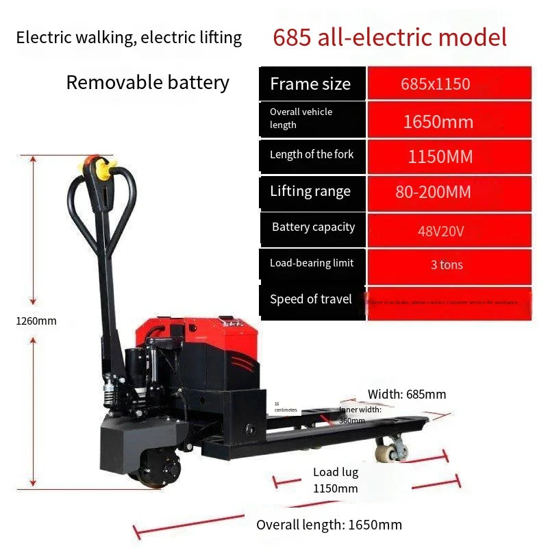 3 Ton Lead-Acid Battery Electric Pallet Truck Forklift with Standing Operation for Retail Use