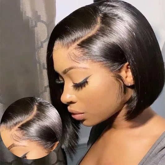 10 12 14 16 Inch Frontal Wig SDD Raw Vietnamese Bone Straight Human Hair 5x5 13x4 Transparent Lace Front Short Bob Wigs Factory