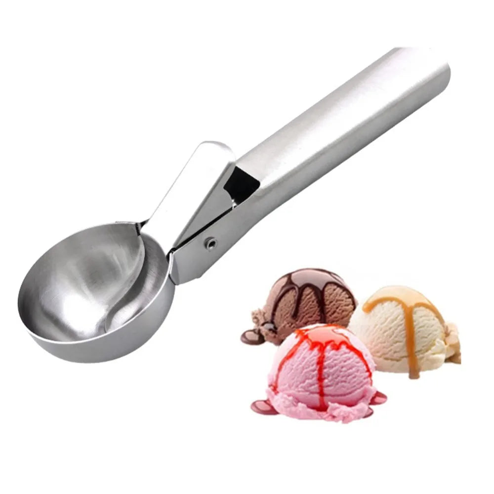 Ice Cream Scoops Stacks Stainless Steel Fruit Digger Non-Stick Spoon Tool Ice Cream Ball Maker Kitchen Tools for Watermelon Cake