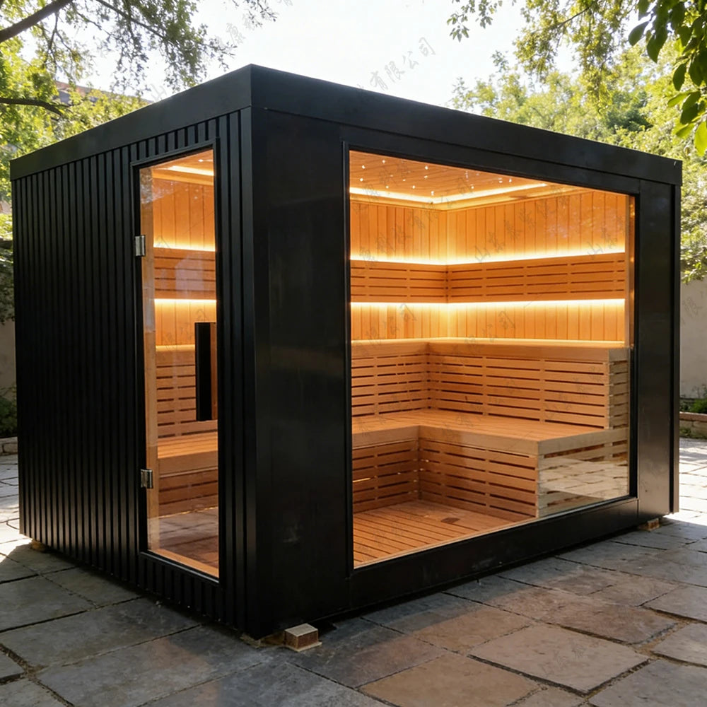 Popular Modern Electric Portable Wooden Outdoor Sauna for 1-8 People Villa Use