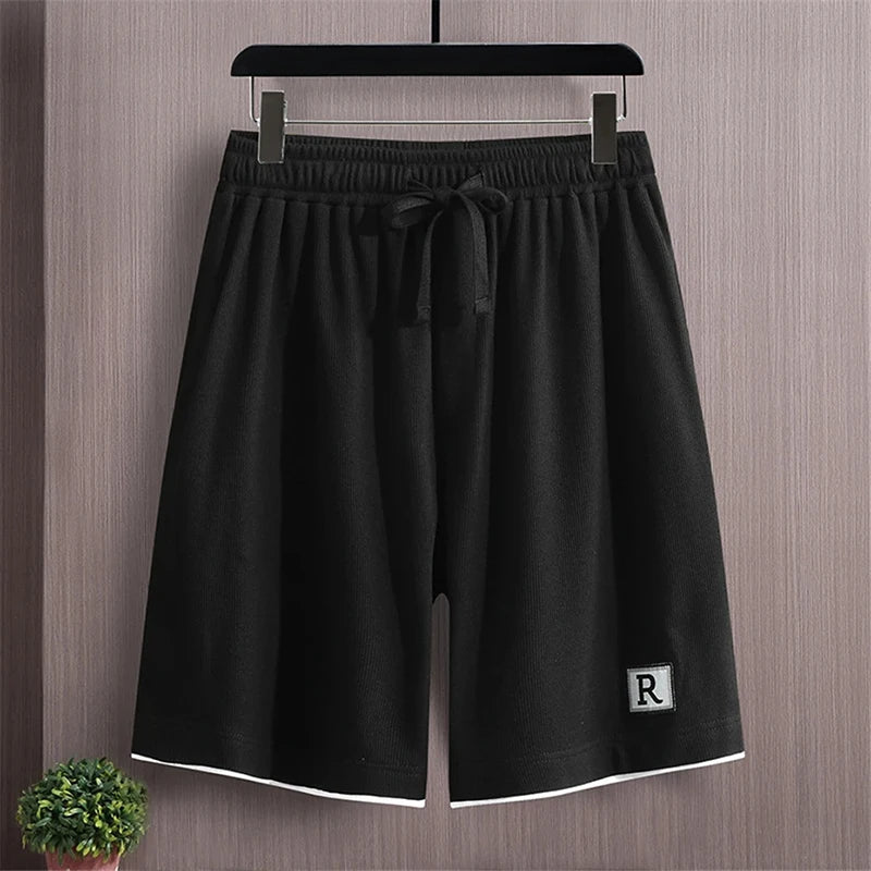 Men's Sets Summer Tracksuit Plus Size 10XL 11XL T-shirts Shorts Suits Male Big Size Summer Suits Black