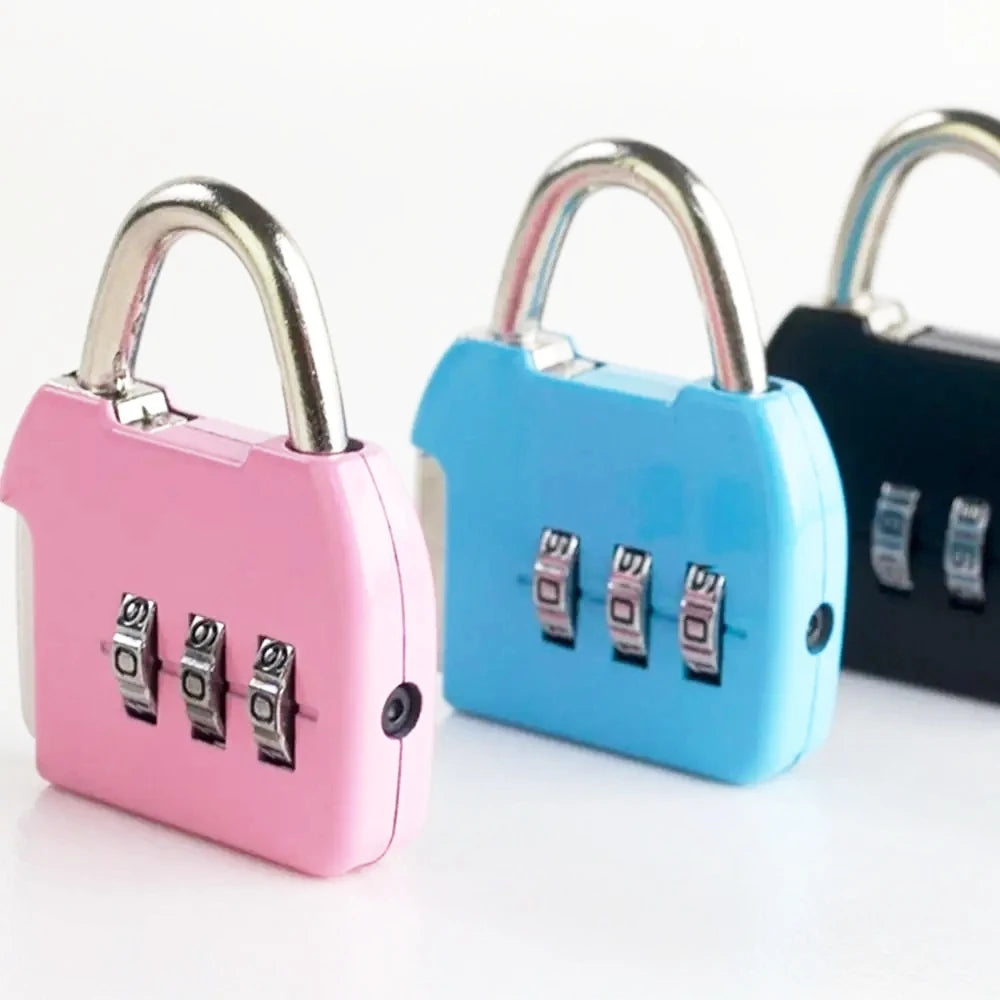 Factory Price 3 Dial Digit Number Combination Password Lock Travel Security Protect Locker Suitcase Anti-theft Padlock