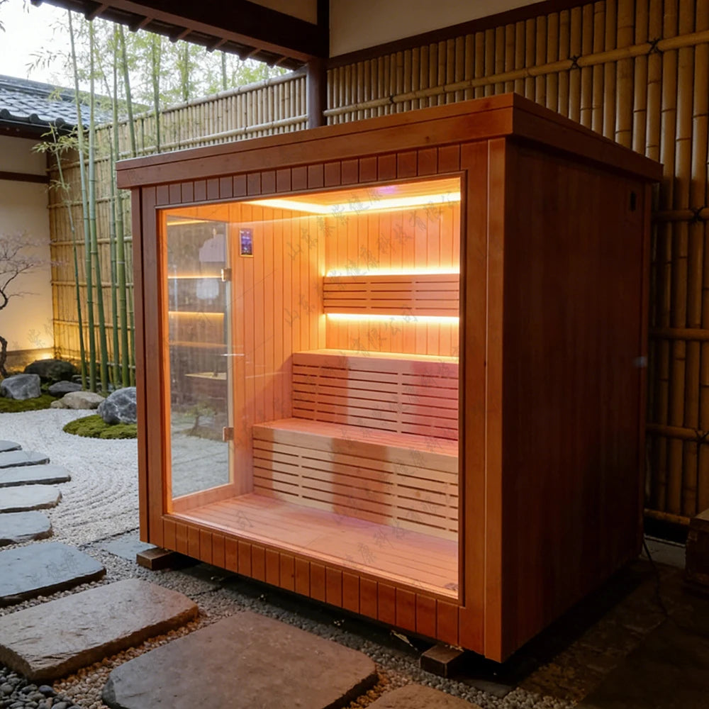 Popular Modern Electric Portable Wooden Outdoor Sauna for 1-8 People Villa Use