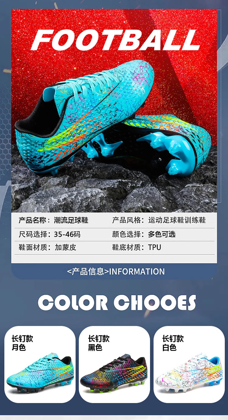 Football Shoes Low-top Lace up Soccer Shoes Football Boots FG HG Team Sports Men's Women's Adult Footwear Sneakers Unisex Spring