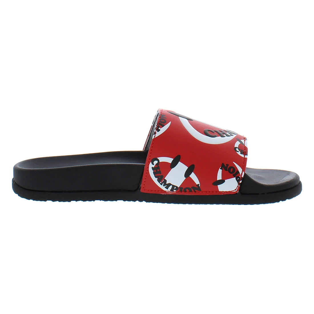 Champion Ipo Squish Smile Slide Womens Shoes Color: Black/Scarlet | 100% Authentic